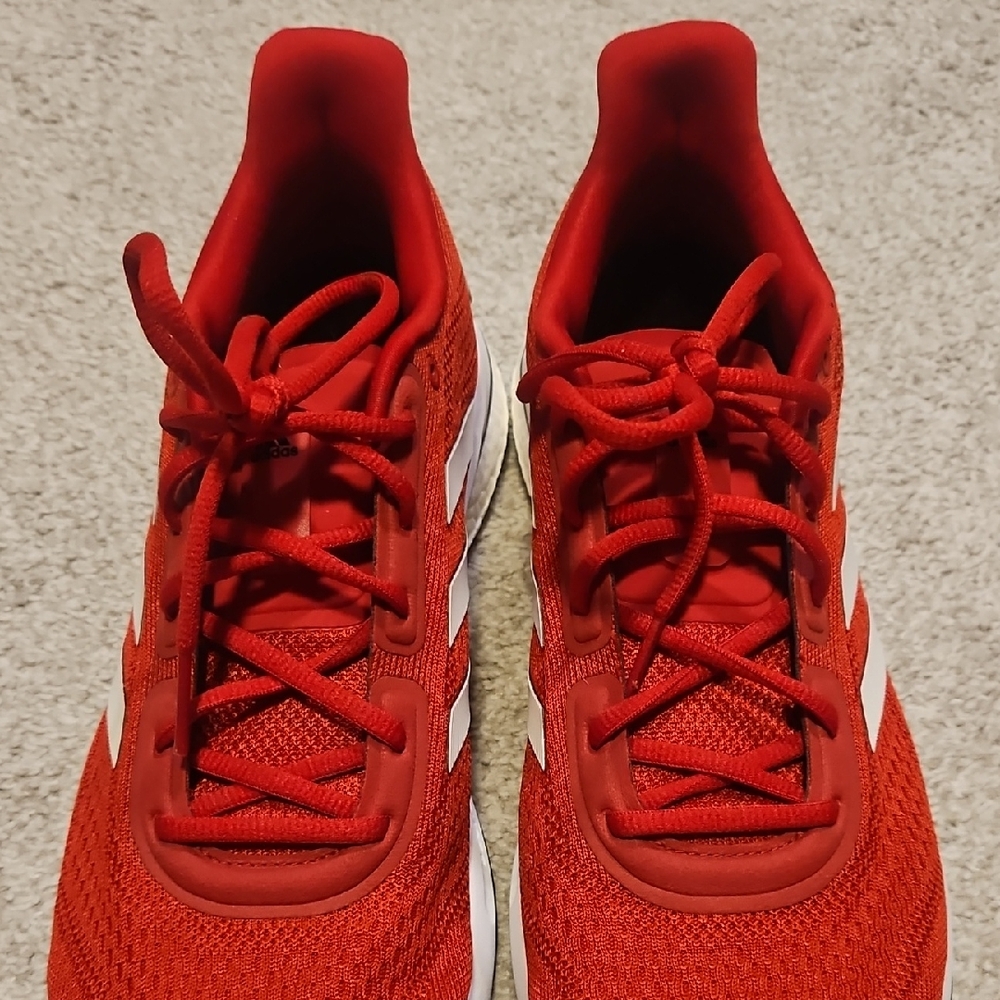 Adidas Red Sneakers with White Label